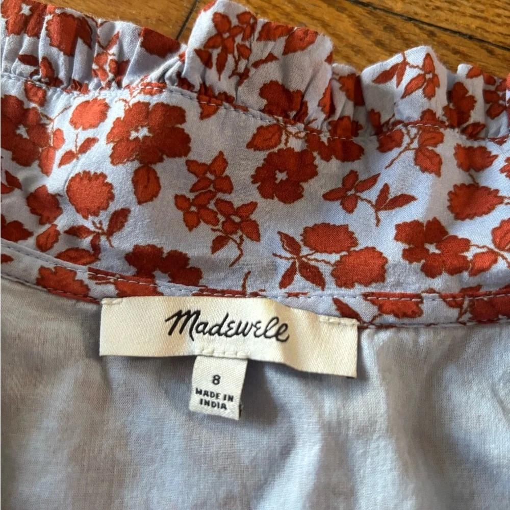 Madewell Size 8 Peter Pan Collar Puff-sleeve Mini Dress in Piccola Floral - Picture 6 of 8